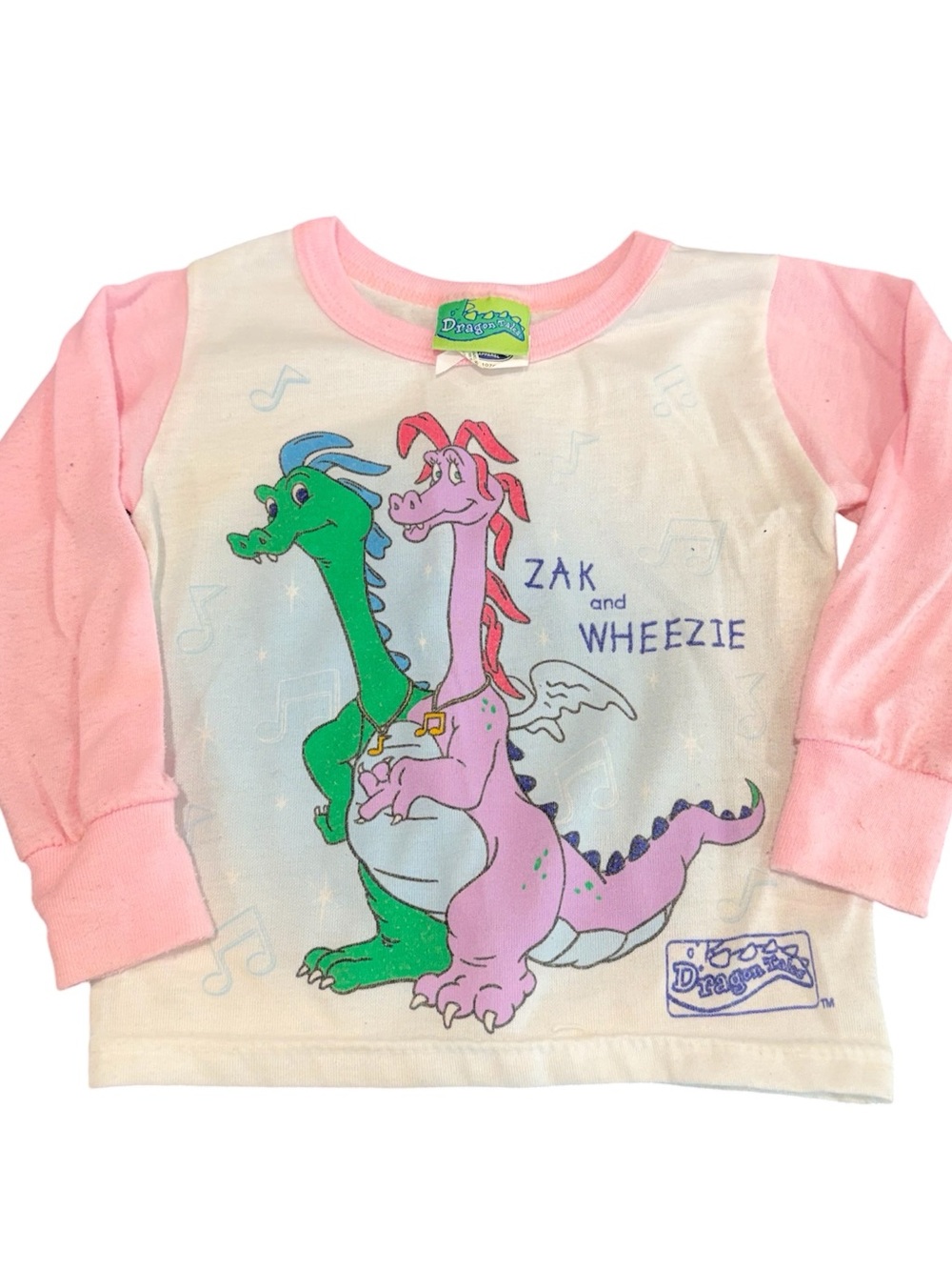 Vintage Dragon Tales Zak + Wheezie 3T pajama top girls 90s pink